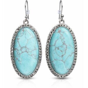 Sterling Silver and Turquoise Oval Earrings